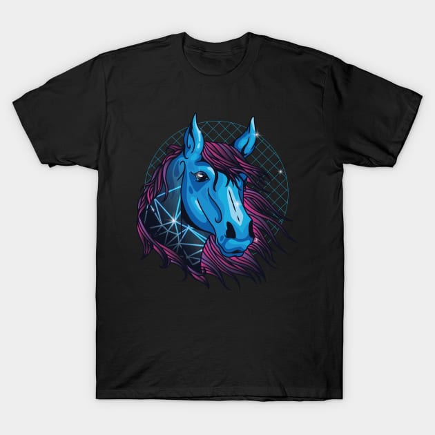 Colorful Neon Pony Horse Lover Pet Animal Love T-Shirt by OfCA Design